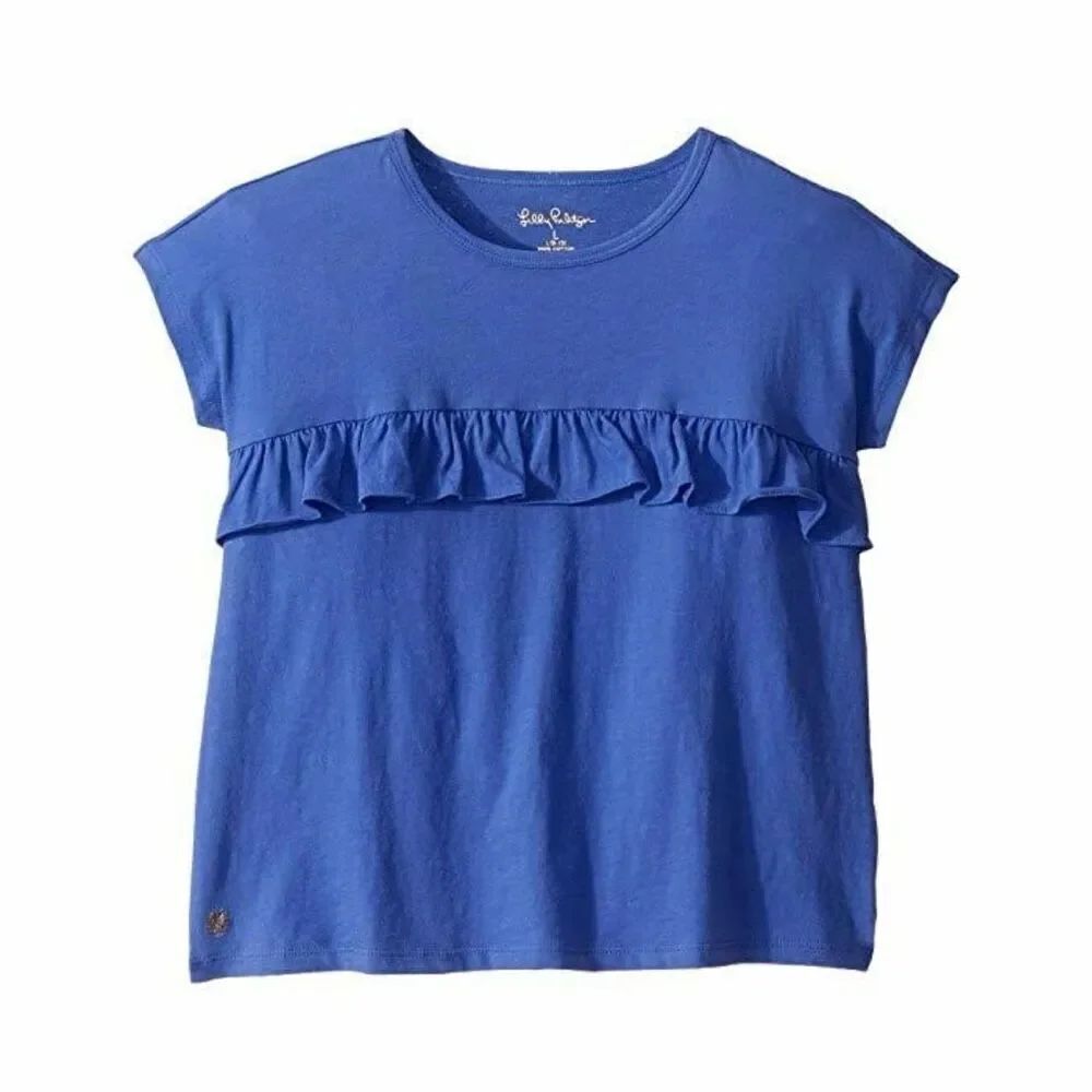 Lilly Pulitzer Girls small Petal Top in Iris Blue